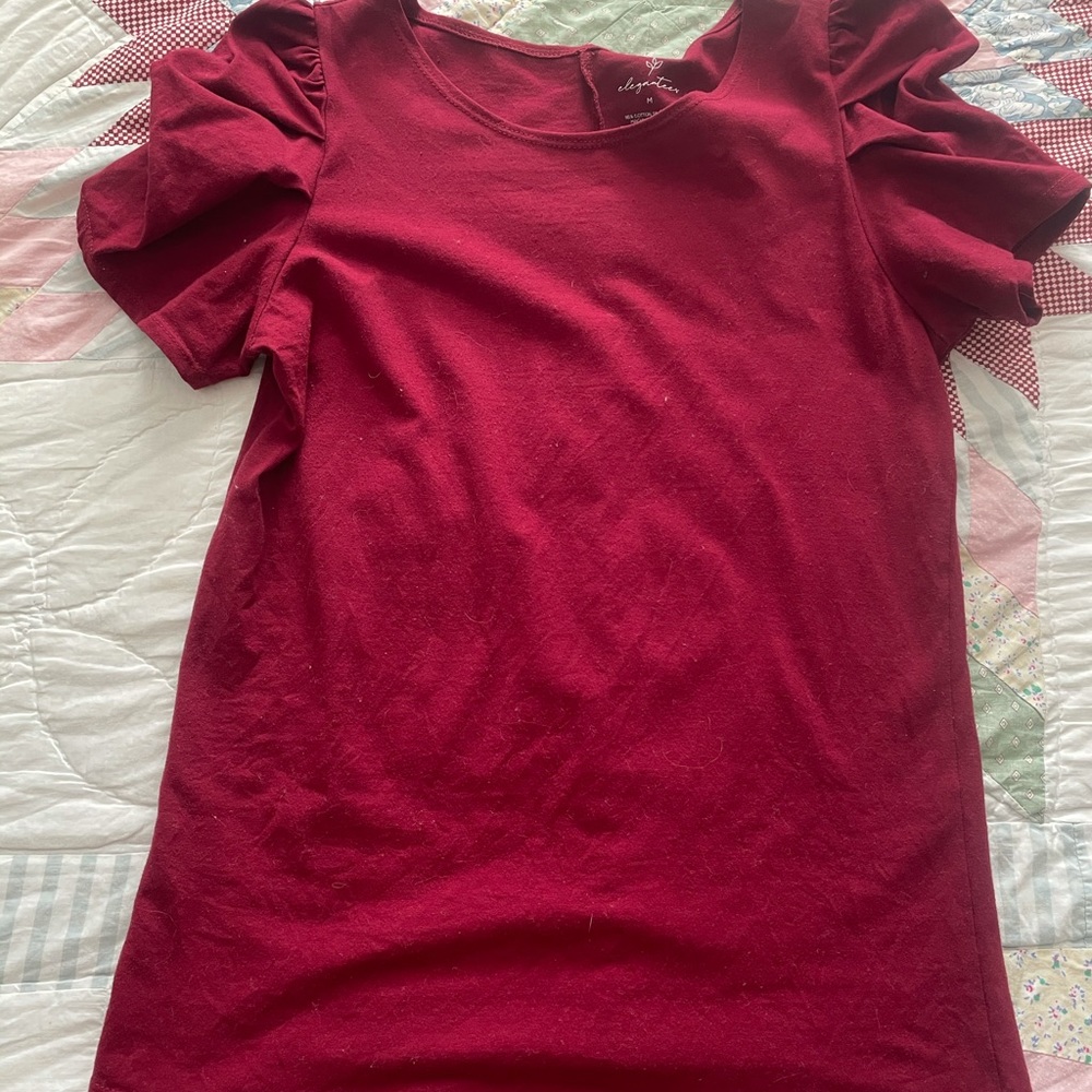 Elegantees puff sleeve tee